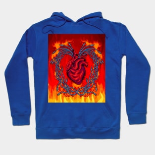 Flames Burning Heart On Fire Hoodie